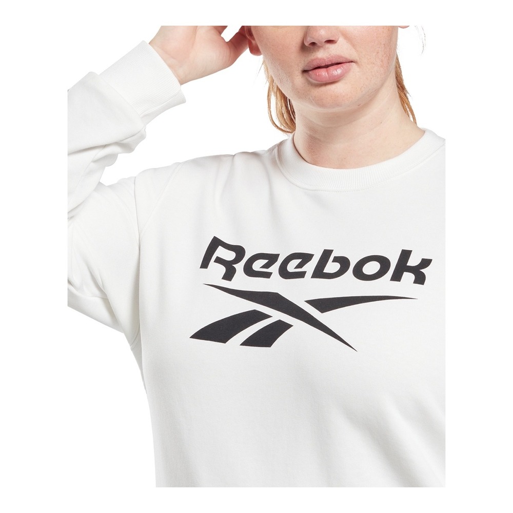 Reebok Women's Plus Size Logo Sweatshirt - White - Size 1X